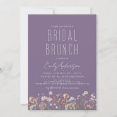 Purple Boho Wildflower Bridal Brunch Shower Kaart (Voorkant)
