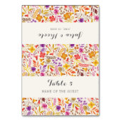 Purple Boho Wildflower Foliage Wedding Place Card Kaart (Voorkant)