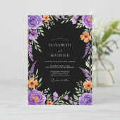 Purple Bold Moody Wedding Kaart (Staand voorkant)