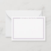 Purple Border Minimalist Name Monogram Notitiekaartje (Voorkant)