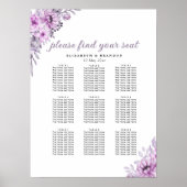Purple Botanical Floral Wedding Party Poster (Voorkant)