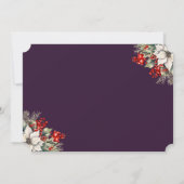Purple Botanical Snowflake Christmas Holiday Party Kaart (Achterkant)