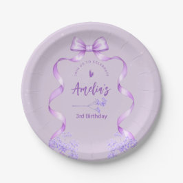 Purple Bow Birthday Any Age Papieren Bordje