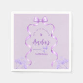 Purple Bow Birthday Any Age Servet (Voorkant)