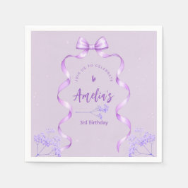 Purple Bow Birthday Any Age Servet
