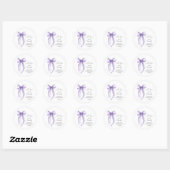 Purple Bow Bridal Shower Thank You Ronde Sticker (Vel)