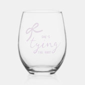 Purple Bow Bridal Shower Wijnglas Zonder Voet (Voorkant)
