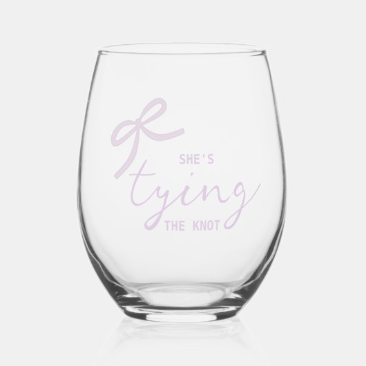 Purple Bow Bridal Shower Wijnglas Zonder Voet (Voorkant)