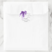 Purple Bow Coquette Script Sweet 16 Thank You  Ronde Sticker (Tas)
