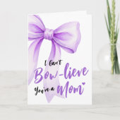 Purple Bow Cute New Mom Funny Happy Mothers Day Kaart (Voorkant)
