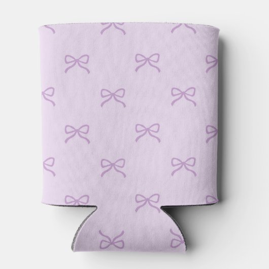 Purple Bow Pattern Pastel Modern Party Accessory Blikjeskoeler (Achterkant)