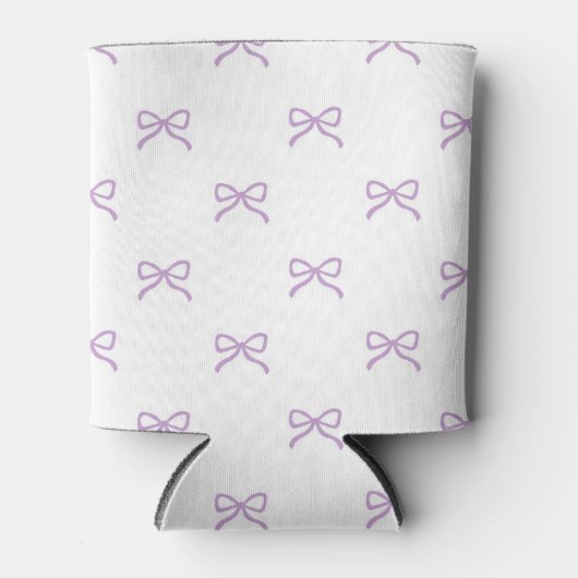 Purple Bow Pattern Pastel Modern Party Accessory Blikjeskoeler (Voorkant)