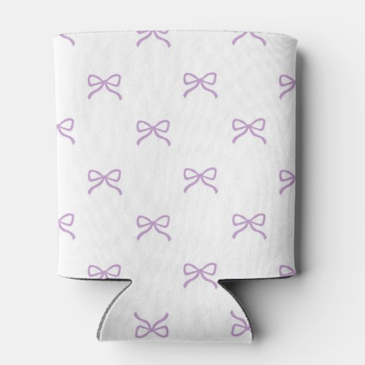 Purple Bow Pattern Pastel Modern Party Accessory Blikjeskoeler (Achterkant)