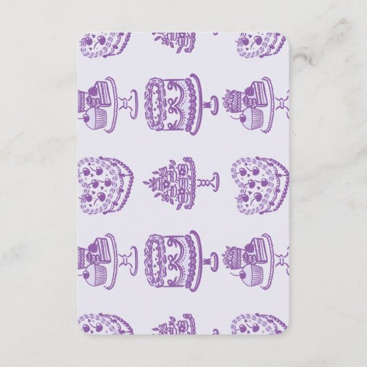 Purple Bow Retro Heart Coquette Cake Details Invoe Informatiekaartje (Achterkant)