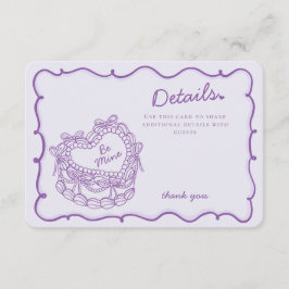 Purple Bow Retro Heart Coquette Cake Details Invoe Informatiekaartje
