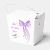 Purple Bow She's Tying the Knot Bridal Shower  Bedankdoosjes (Achterkant)