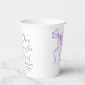 Purple Bow She's Tying the Knot Bridal Shower Papieren Bekers (Rechts)