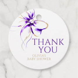Purple Bow Thank You Baby Shower Bedankjes Labels