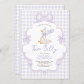 Purple Bow Two Silly Goose 2nd Birthday Kaart (Voorkant / Achterkant)