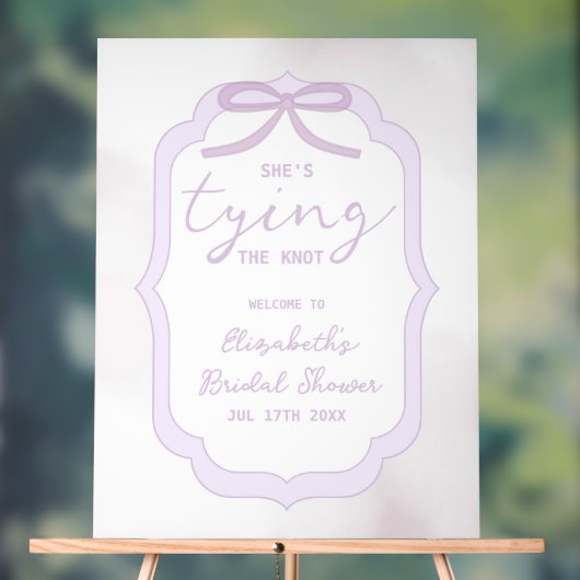 Purple Bow Watercolor Bridal Shower Acryl Bord (Neutraal)