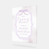 Purple Bow Watercolor Bridal Shower Acryl Bord (Hoek)