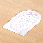 Purple Bow Watercolor Bridal Shower Acryl Uitnodigingen (Laagn)