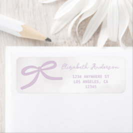 Purple Bow Watercolor Bridal Shower Etiket