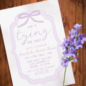 Purple Bow Watercolor Bridal Shower Kaart