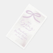 Purple Bow Watercolor Bridal Shower Servet (Hoek)