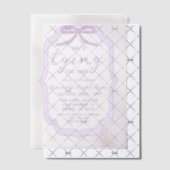 Purple Bow Watercolor Bridal Shower Vellum Uitnodigingen (Offset (Uitnodiging))