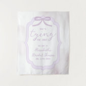 Purple Bow Watercolor Bridal Shower Wandkleed (Voorkant)