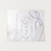 Purple Bow Watercolor Bridal Shower Wandkleed (Voorkant (horizontaal))