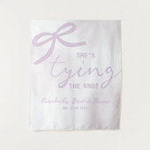 Purple Bow Watercolor Bridal Shower Wandkleed (Voorkant)