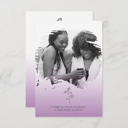 Purple Bridesmaid Proposal with Selfie Brushstroke (Voorkant / Achterkant)