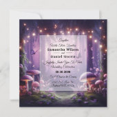 Purple Butterflies and Starlit Skies Wedding Kaart (Voorkant)