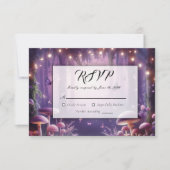 Purple Butterflies and Starlit Skies Wedding RSVP Kaartje (Voorkant)