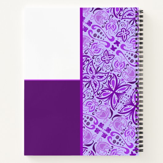 Purple Butterflies Custom Notebook  Notitieboek (Achterkant)