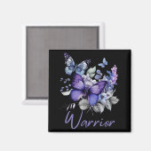 Purple Butterflies Warrior Suicide Prevention Awar Magneet (Voorkant / Achterkant)