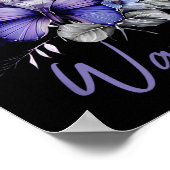 Purple Butterflies Warrior Suicide Prevention Awar Poster (Hoek)