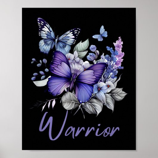 Purple Butterflies Warrior Suicide Prevention Awar Poster (Voorkant)