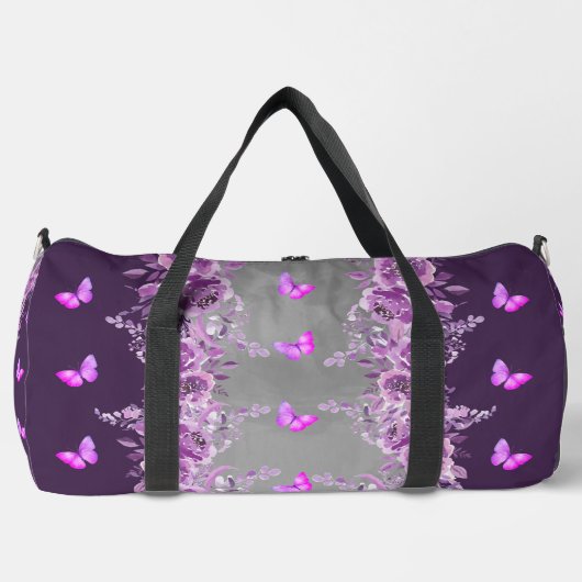 Purple Butterfly Duffel Bag Plunjezak (Voorkant)