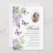 Purple Butterfly Forever In our Hearts Funeral  Kaart (Voorkant)