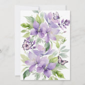 Purple Butterfly Forever In our Hearts Funeral  Kaart (Achterkant)