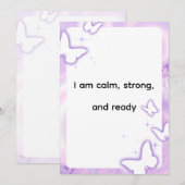 Purple Butterfly Mindful Affirmation Art Feestdagenkaart (Voorkant / Achterkant)