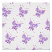 Purple Butterfly Pattern Perfect Poster (Voorkant)