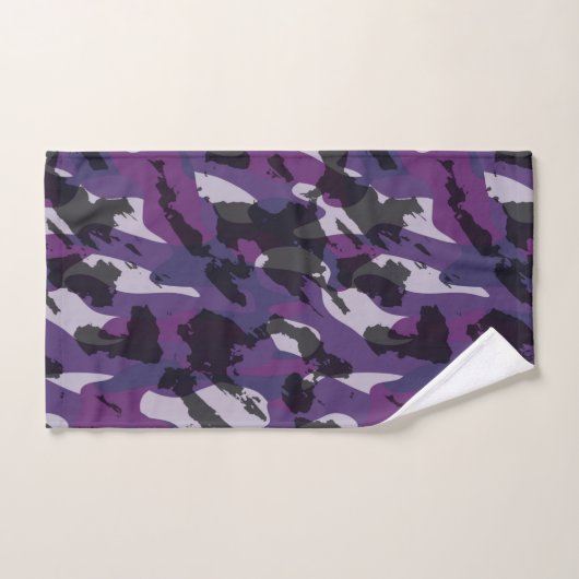 Purple Camo Abstract Bad Handdoek (Handdoek)