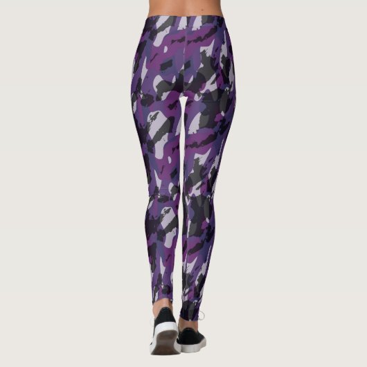 Purple Camo Abstract Leggings (Achterkant)