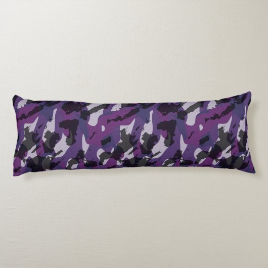 Purple Camo Abstract Lichaamskussen (Achterkant)