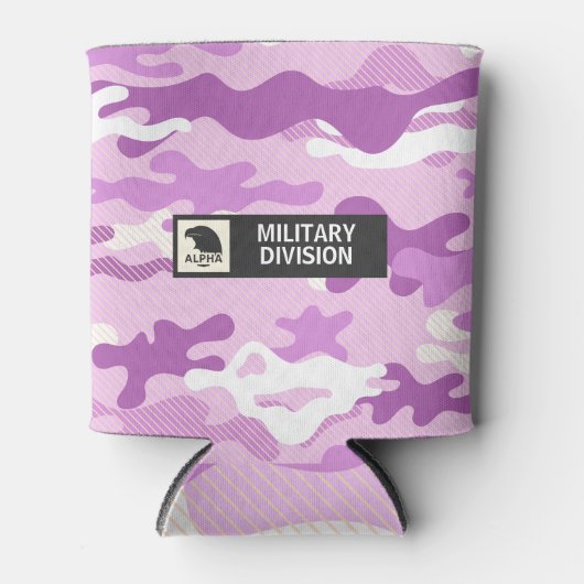 Purple Camouflage Pattern Beverage Insulator Blikjeskoeler (Voorkant)
