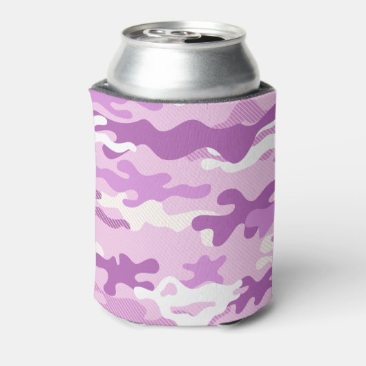 Purple Camouflage Pattern Beverage Insulator Blikjeskoeler (Blikje Achterkant)